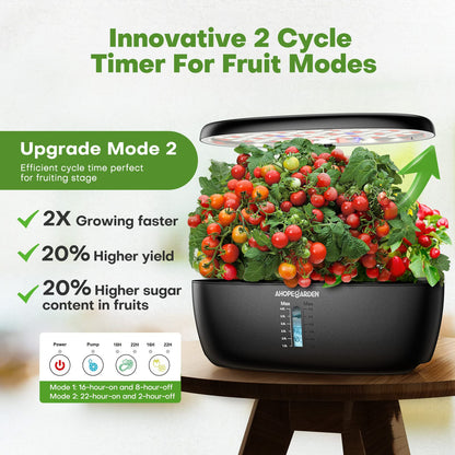 Ahopegarden Hydroponics Growing System: 12 Pods Indoor Herb Garden with LED