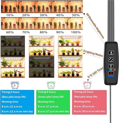 Grow Light,40W Ultra-Thin Panel Grow Lights for Indoor Plants ,316LEDs Full Spectrum Grow Lights for Under Cabinet Plant, Grow Lamp With 3/9/12H Timer ,10 Dimmable Levels for Plants Growing (4pcs)