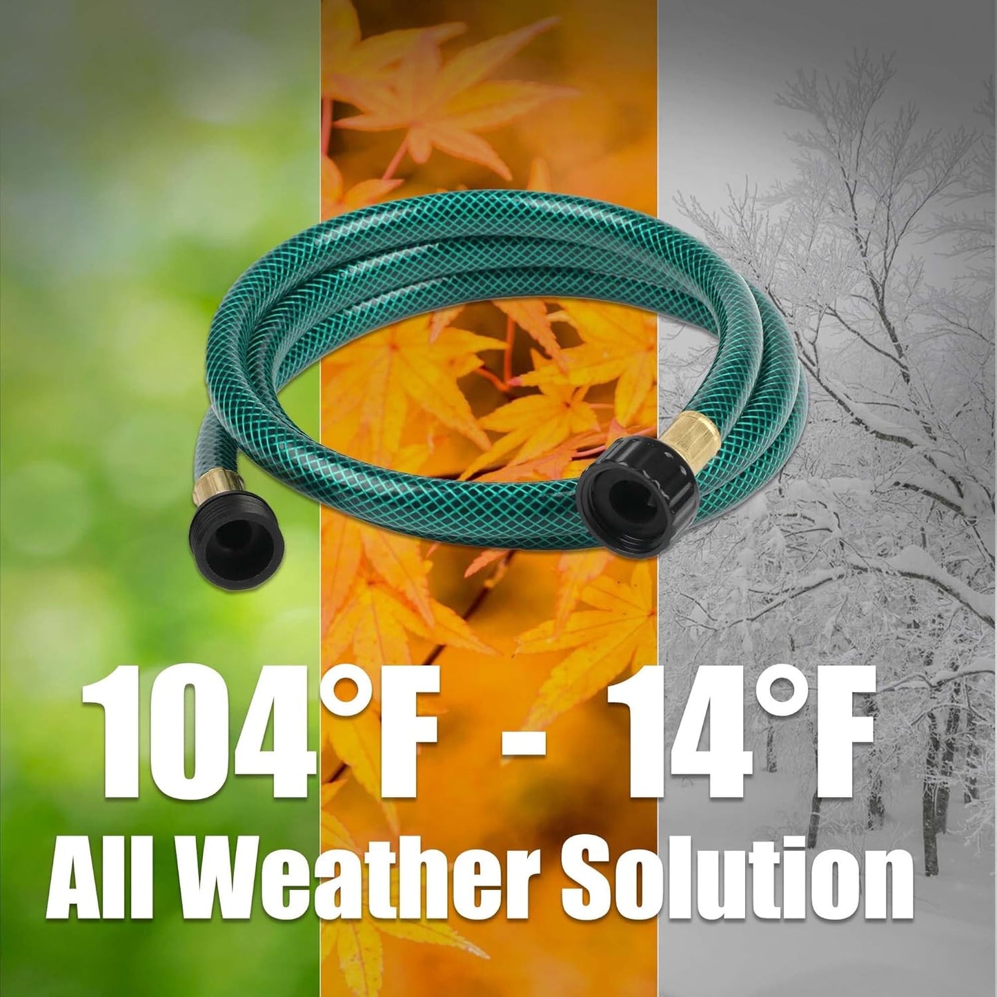 Garden Hose Leakproof for Gardener: 1/2” PVC Water Hoses with GHT Fittings - 5 FT No Kink and Flexible for Outdoor Watering