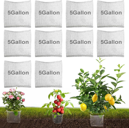 New- 10PCS Plant Go-pher and V-ole Wire Baskets 5 Gallon, Stainless Steel Metal Wire Mesh for Underground, 100% Plant Root Protection