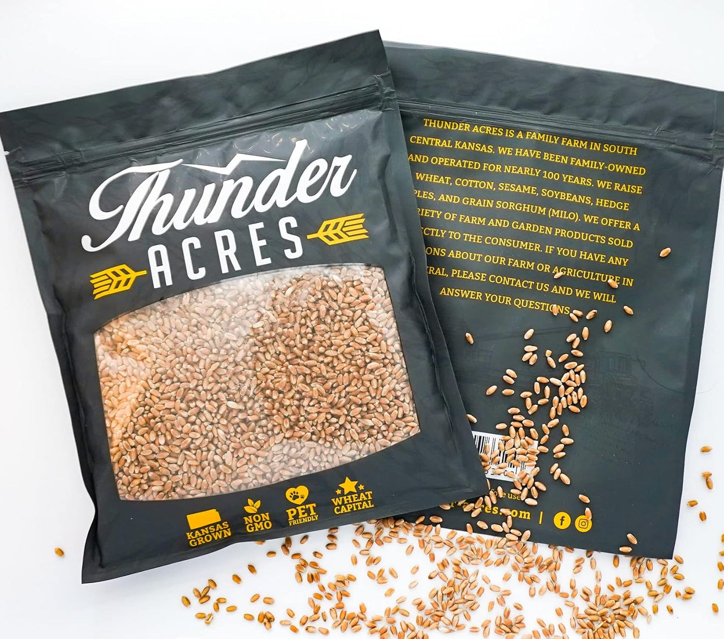 Non-GMO, Thunder Acres Premium Wheat Seed, Cat Grass Seed, Wheatgrass, Hard Red Winter Wheat (2 lbs.)