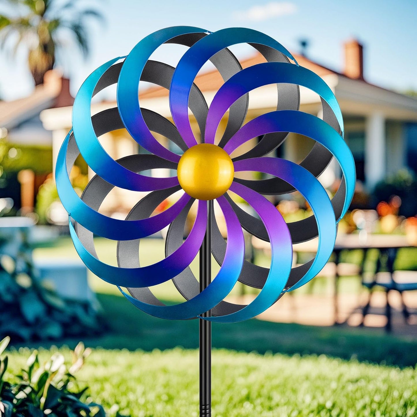 Wind Spinners Outdoor Yard Decorations, 16 Inches Wind Sculpture Metal Garden Art, Windmills for Yard Gardening Gifts for Women Mom Backyard, Patio, Garden Decor