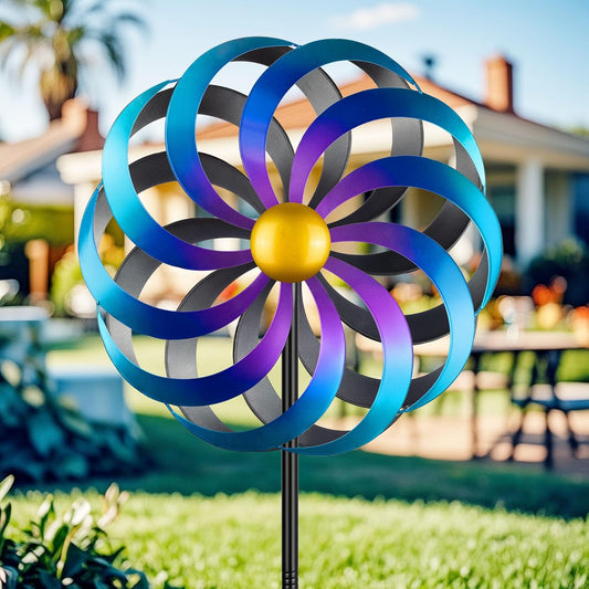 Wind Spinners Outdoor Yard Decorations, 16 Inches Wind Sculpture Metal Garden Art, Windmills for Yard Gardening Gifts for Women Mom Backyard, Patio, Garden Decor