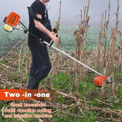 Gas Weed Wacker Cordless 2 in 1 String Trimmer, 52cc 2 Cycle Weed Eater with Anti-Slip Handle Brush Cutter Garden Tools Edger Lawn Tool (Orange)