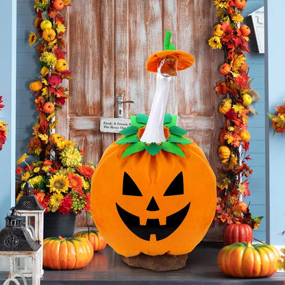 Halloween Pumpkin Goose Outfit Porch Goose Clothes Yard Silly Lawn Duck Shirt for Cement Plastic Duck(23'' Porch Style)