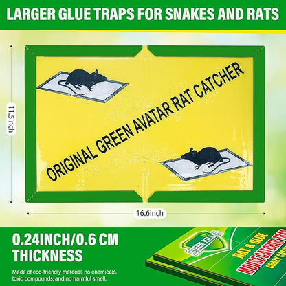 4 Pack Super Sticky Rodent Glue Traps, Large Sticky Rat Traps, Glue Trap Boards for Snakes Rats Mice Spiders Centipedes Roaches, Rats Trap for Indoor, Outdoor, Basement, Yard, Garage, 16.6" X 11.5"