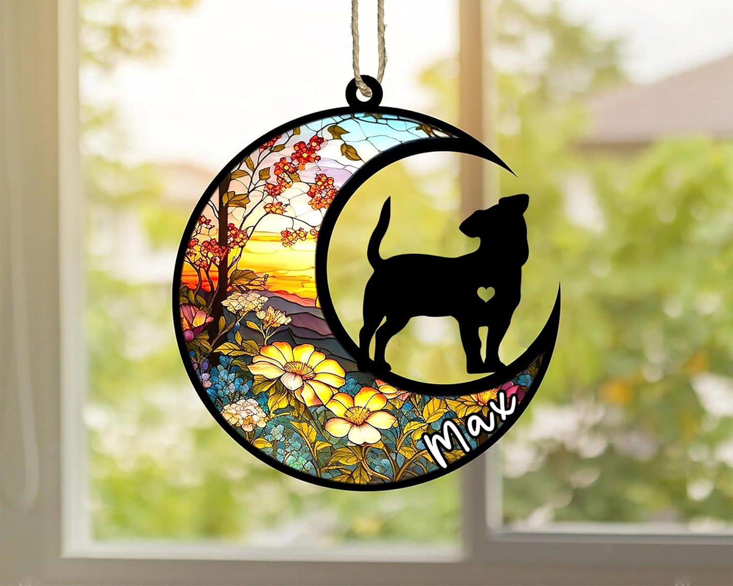 Personalized Dog Memorial, Custom Name Jack Russell Terrier Dog Christmas Ornament with Name, Custom Breeds, Pet Loss Light Catcher, Gifts for Lovers Loss of Pet Sympathy on Mothers Day Christmas