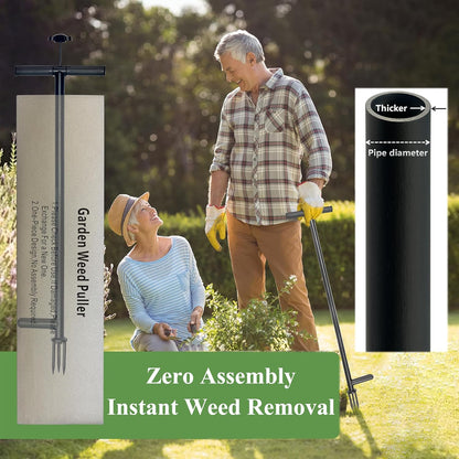 Stand Up Weed Puller Tool - Fully Welded,No Assembly Required,Even Stronger,Constructed from Thicker Stainless Steel,Garden Weeding Tool with Easy-Eject Mechanism for Keeping Your Hands Cean(Thicker)