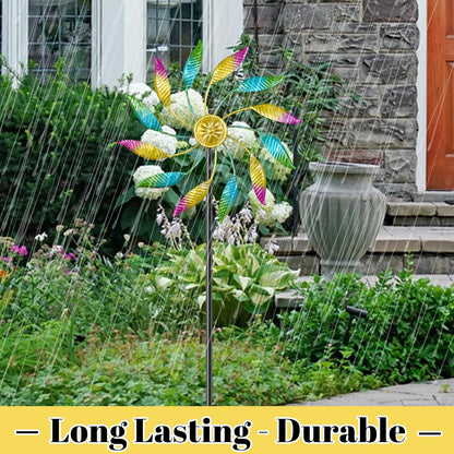 Wind Spinner Outdoor Metal, Sculpture Windmill Garden Decorations, Colorful Kinetic Wind Spinners Yard Art for Garden Patio Lawn Decor (1PC Single Turn A)