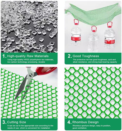 Wire Fence Mesh Green Plastic Mesh Roll 39.3″ Wide Poultry Fencing Multi-Use Garden Fence for Snow Fence Chicken Plants Balcony Protection Barrier(Size:1x30M - Mesh 1.8cm)