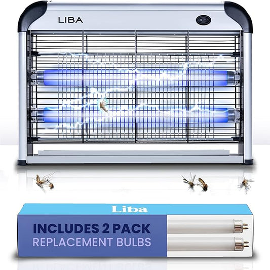 LiBa Electric Bug Zapper, Indoor Insect Killer - (2) Extra Replacement Bulbs - Fly, Mosquito Killer