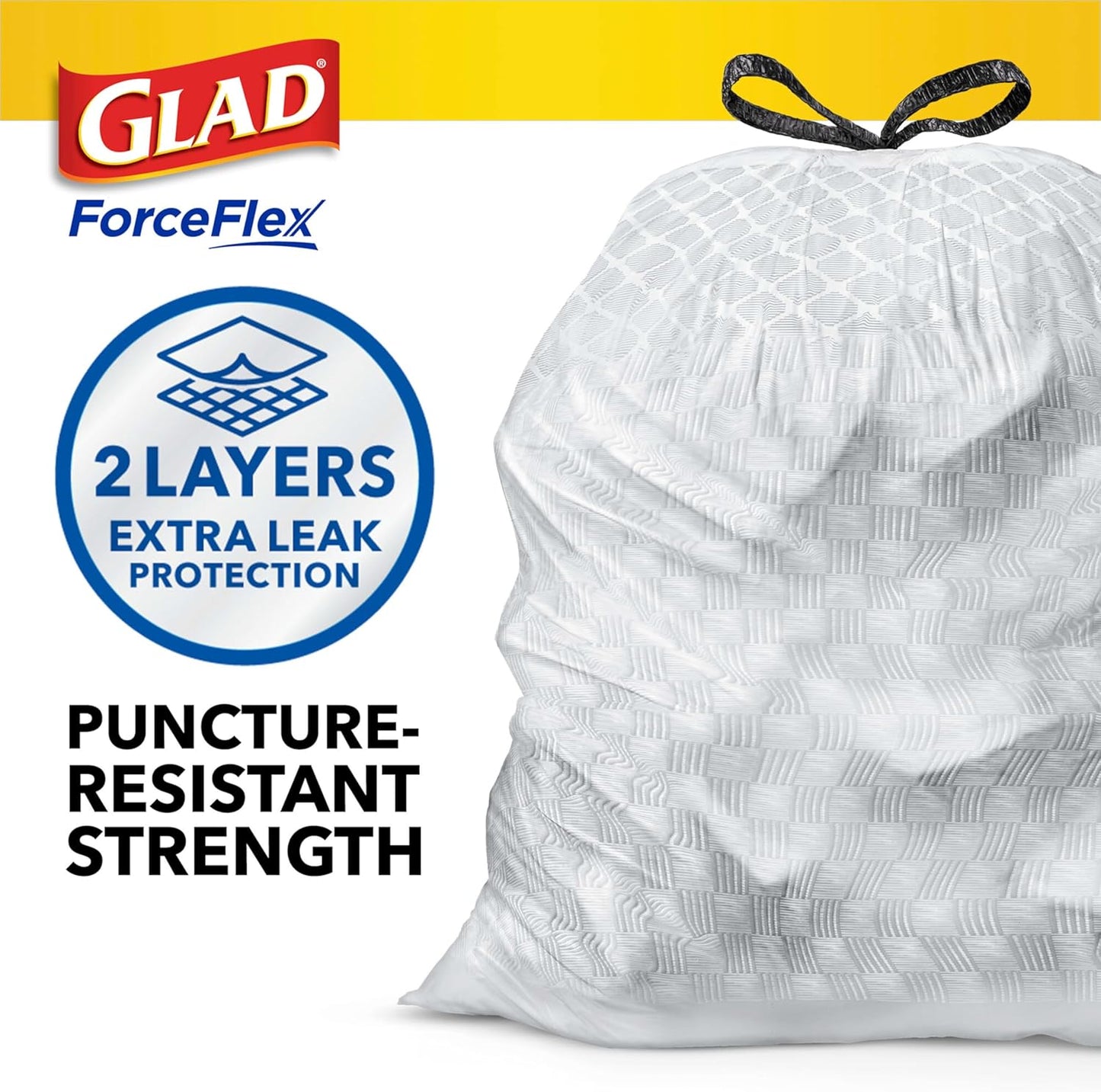 Glad ForceFlex Tall Kitchen Trash Bags, 13 Gal, Pine-Sol Original, 110 Ct (Package May Vary)