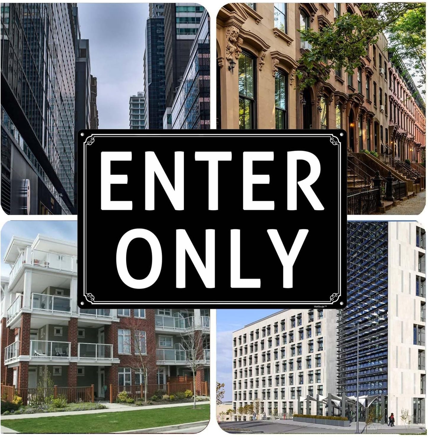 8x12" Enter Only- Do Not Enter Parking Lot Sign - High-Intensity Grade Aluminum, Weatherproof & Fade-Resistant, Ideal for Outdoor & Indoor Use - Curbside Sign
