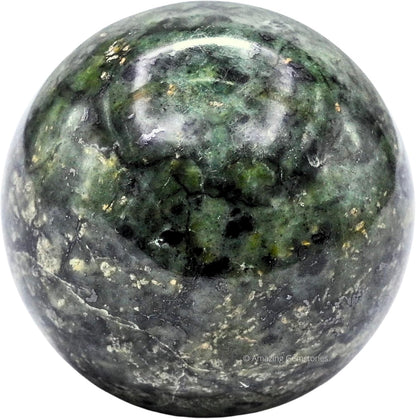 Amazing Gemstone Green Jade Crystal Ball with Stand - 2 Inches Crystal Sphere Meditation Balls for Witchcraft and Decorative Balls