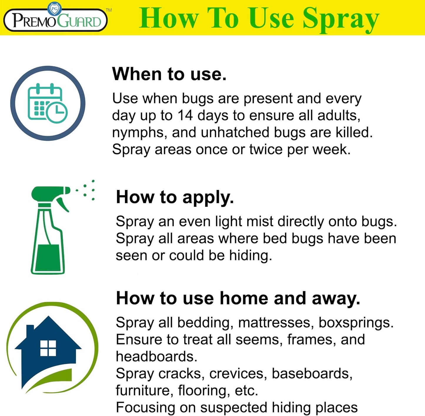 Premo Plus+ Bed Bug Spray Extra Strength – 32 oz – Fast Acting Bed Bug Treatment & Killer – Stain & Scent Free – Child & Pet Safe – Powerful New Stronger Formula – Natural with No Harmful Chemicals