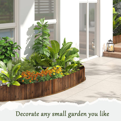 3PACK, 12FT Total Length Wood Garden Edging Border Wooden Garden Fence No Dig Landscape Edging Decorative Flower Bed Border Courtyards Planting Tree Fence Patio Path Edging -11.8" H x 48" L