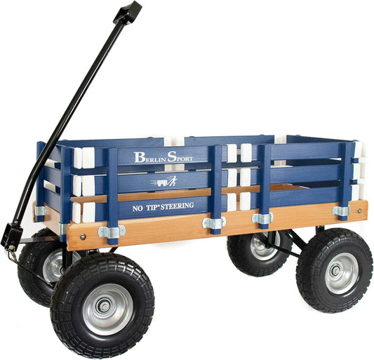 Berlin Flyer Sport Wagon - Model F410 - Amish Made in Ohio, USA - 10" No-Flat Tires (Blue)