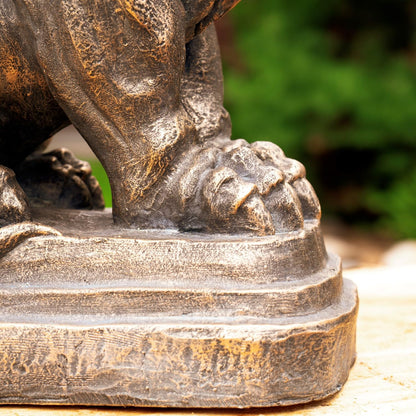 Zaer Ltd. Set of 2 Garden Griffin Statues, Magnesium-Cement Sculptures, 28.3" H Outdoor Entrance Decor (Aged Bronze)