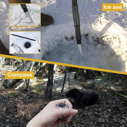 Camping Shovel 38'', with Pickaxe, Survival Folding Spade, Tactical Heavyduty Multitool, Military Compact Shovel for Off-Roading, Entrenching, Car Emergency, Outdoor