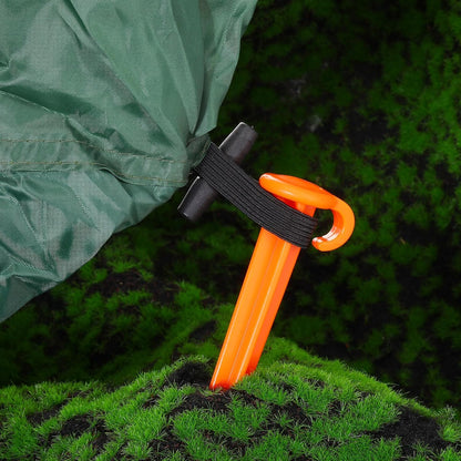 Vicenpal 24 Pcs 7 Inch Plastic Yard Stakes Inflatables Heavy Duty Plastic Garden Stakes for Tent Ground Replacement Outdoor Fence Lawn Pegs Landscape Staples Halloween Christmas Decorations (Orange)