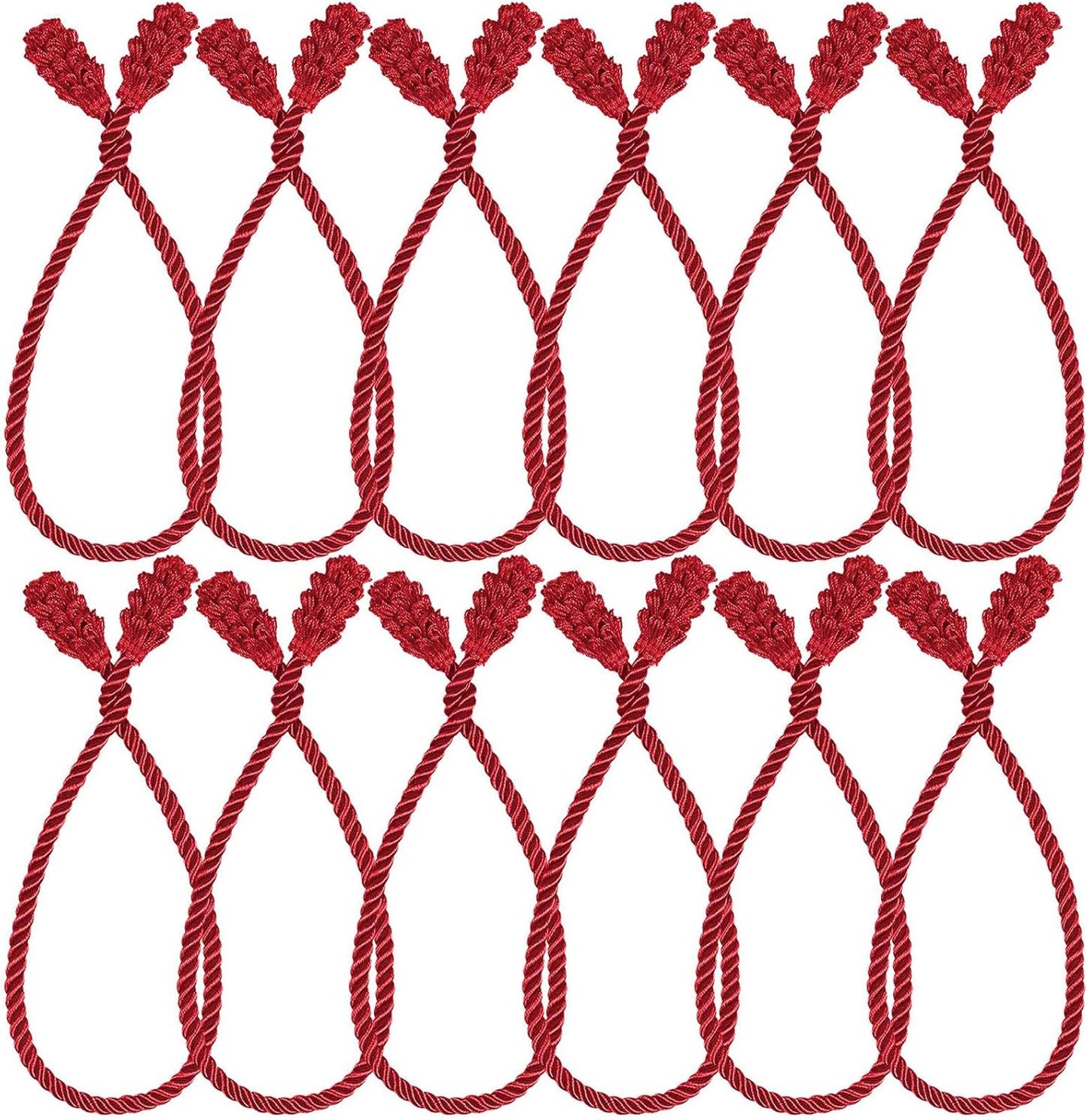Shappy 12 Pieces Christmas Garland Banister Ties Christmas Decorative Reusable and Flexible Twist Ties for Garland, Banister Home Decoration (Red)