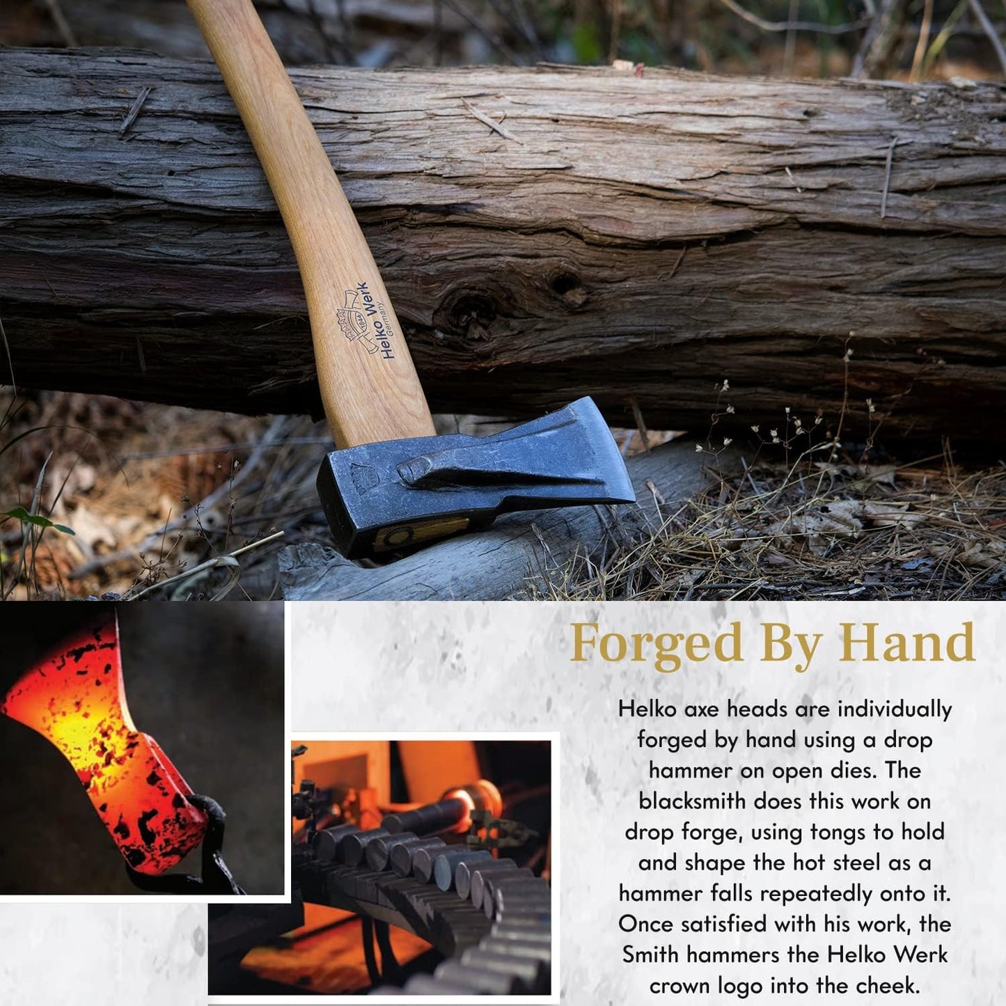 1844 Helko Werk Germany Traditional Spaltaxt - German Splitting Axe, Made in Germany Wood Splitter and Wood Splitting Axe Midsize Medium Splitting Axe - Head 4.5 lbs, Handle 28 in. (Spaltaxt) #13582