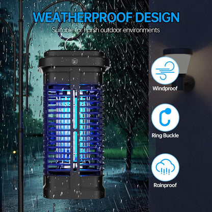 Bug Zapper Outdoor Indoor Waterproof, Buzzkick Electric Mosquito Zapper Effective 4200V Insect Fly Zapper Trap Killer for Outside Patio Porch Backyard Garden