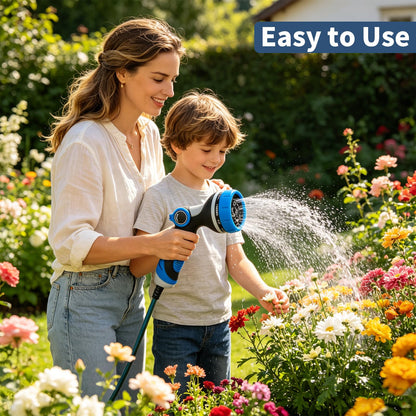 Garden Hose Nozzle with Adjustable 10 Spray Patterns, Thumb Control Ergonomic Hose Sprayer Nozzle