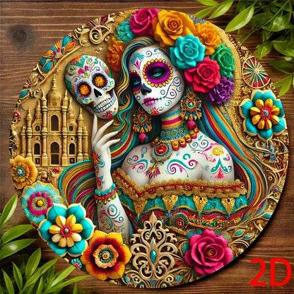 7.87inch Witch Sun Catchers Indoor Window The Day of Dead Skull Floral Acrylic Suncatcher Halloween Glass Window Hanging Gothic Decor with Chain for Home Garden Ornament Women Lover Gift