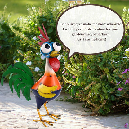 Large Metal Rooster Decor Garden Statue Chicken Yard Art Kitchen Outdoor Decoration Gifts for Women Mom