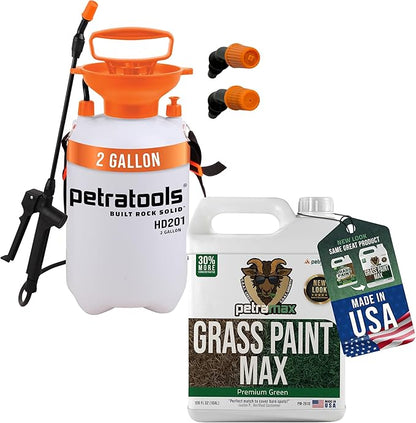 PetraMax 1 Gallon Premium Green Grass Paint Sprayer Bundle