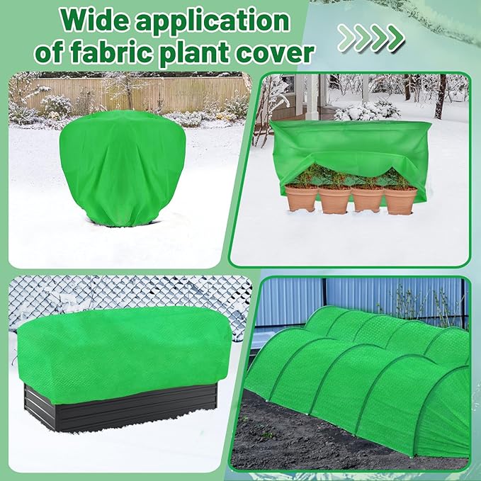 Alphatool 2.0oz/yd² Plant Covers Freeze Protection - 10 x 20 ft Easy of Use Green Winter Plant Frost Blanket Shield for Raised Beds, Reusable Garden Fabric Cloth Floating Row Cover for Outdoor Plants