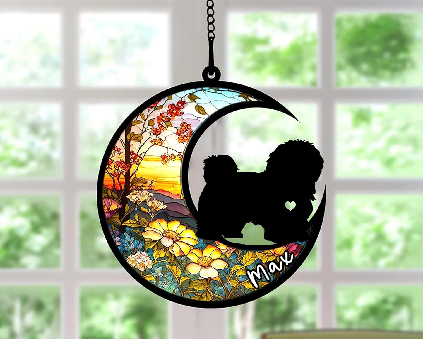Personalized Dog Memorial, Custom Name Havanese Dog Christmas Ornament with Name, Custom Breeds, Pet Loss Light Catcher, Gifts for Lovers Loss of Pet Sympathy on Mothers Day Christmas