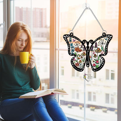 Macorner Gifts for Grandma Acrylic Window Hanging Suncatcher Butterfly, Birthday I Love You, for Nana From Kids Grandkids, Home Decor