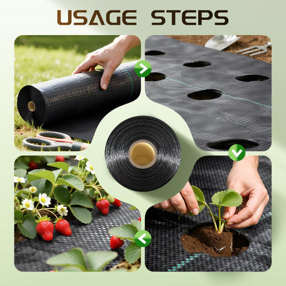 Land Guard 4ft x 300ft Weed Barrier Fabric Heavy Dusty, Ground Cover, Weed Mat, Woven Landscape
