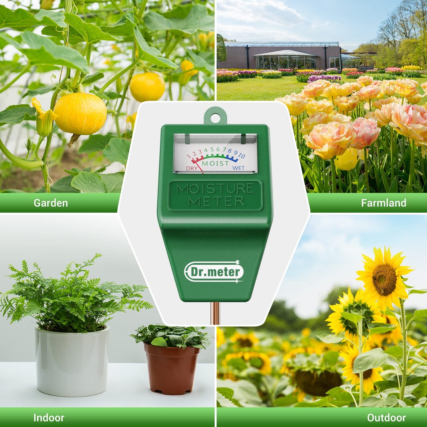 Dr.meter Soil Moisture Meter for Plants, Plant Water Gauge Test Kit