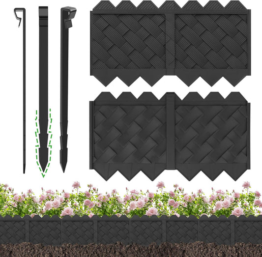 BLACKVINE 20Pcs 20ft (5'' Exposed Height) Plastic Landscape Edging Border,Flowerbed Garden Border