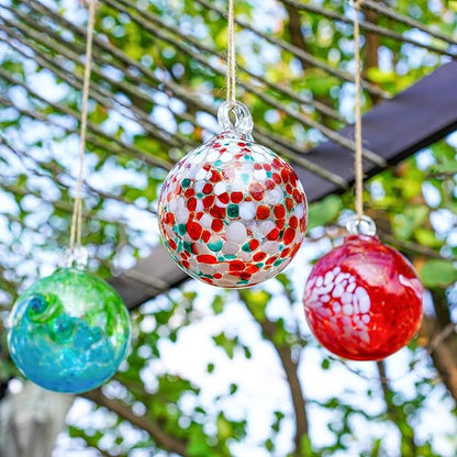 4" Blown Glass Gazing Ball Hanging Friendship Balls for Garden Patio Window Decoration Unique for Mom Wife
