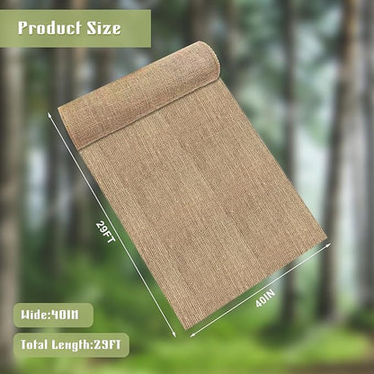 Svepndic 40in x 29ft Multipurpose Natural Burlap Fabrics Tree Wraps Rolls Tree Trunk Protectors,Gardening Burlap Rolls for Decorations, Weddings,Landscaping,Home