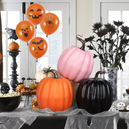 Artmag 6 Inch Large Artificial Pumpkins, 4PCS Big Colorful Pumpkins Faux Foam Harvest Pumpkins for Fall Autumn Thanksgiving Seasonal Holiday Decor Decorations