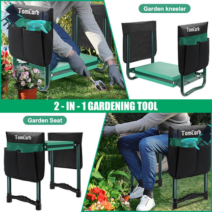TomCare Garden Kneeler and Seat, 11.12" Kneeling Pad Sturdy Garden Bench