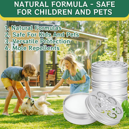 4-Pack Rodent Mouse Repellent Ointment – Natural Peppermint Mice & Moles Deterrent Paste for Garden & Lawn – Humane, Easy-Apply Formula for Long-Lasting Mole Gopher Control