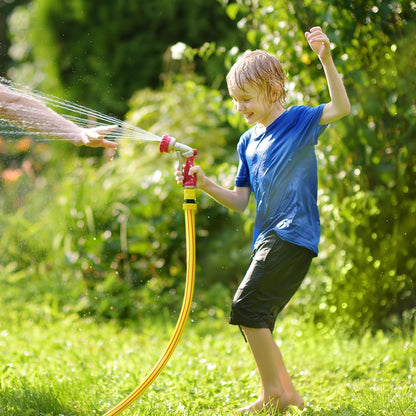Solution4Patio Yellow Garden Hose 3/4 in. x 25 ft. -Heavy Duty Durable Flexible Lightweight Water Pipe-Brass Aluminum Ends for Household & Commercial Use -Kink Free, No Leaking, Male/Female Fittings