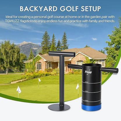 Portable Golf Hole Cutter with Detachable Grip, 4-inch and 6-inch USGA-Standard Carbon Steel Hole Digger – Backyard, Garden, Outdoor Golf Putting Green Practice
