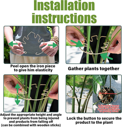 5.5 * 4.7IN Monstera Stem Support Stake with Clips - 5Pcs Durable Climbing Plant Support for Monstera, Fishbone Cactus, Easy Installation, for Plant Lovers