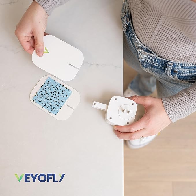 VEYOFLY Fly Trap Indoor Refill, Fruit Fly Traps for Indoors, Gnat Traps for House Indoor, Fly Catcher, Fly Trap, Plug in Catch for Fruit Flies, Moths, Gnats, Mosquito Trap (Pack of 15 Refills)