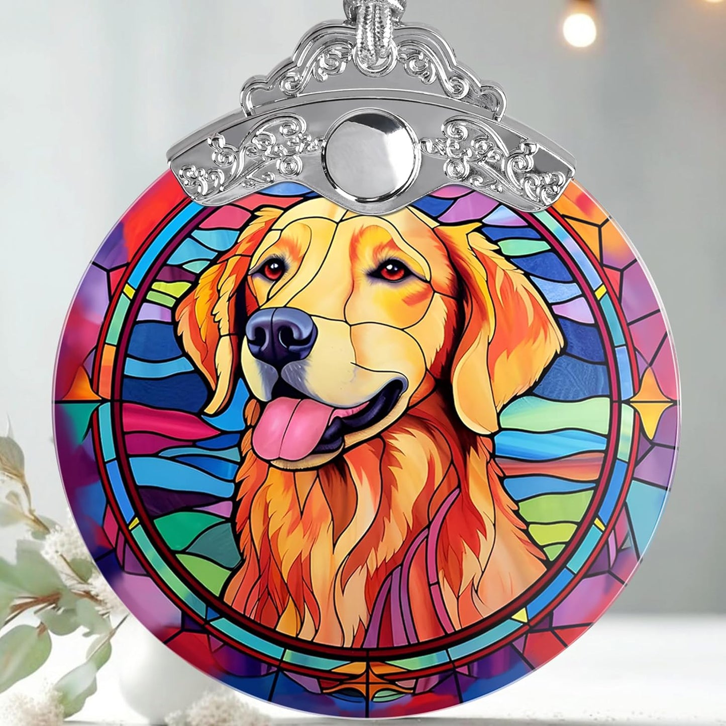 Golden Retriever Glass Ornament, Christmas Decor, Holiday Decorations and Xmas Gifts Ideas