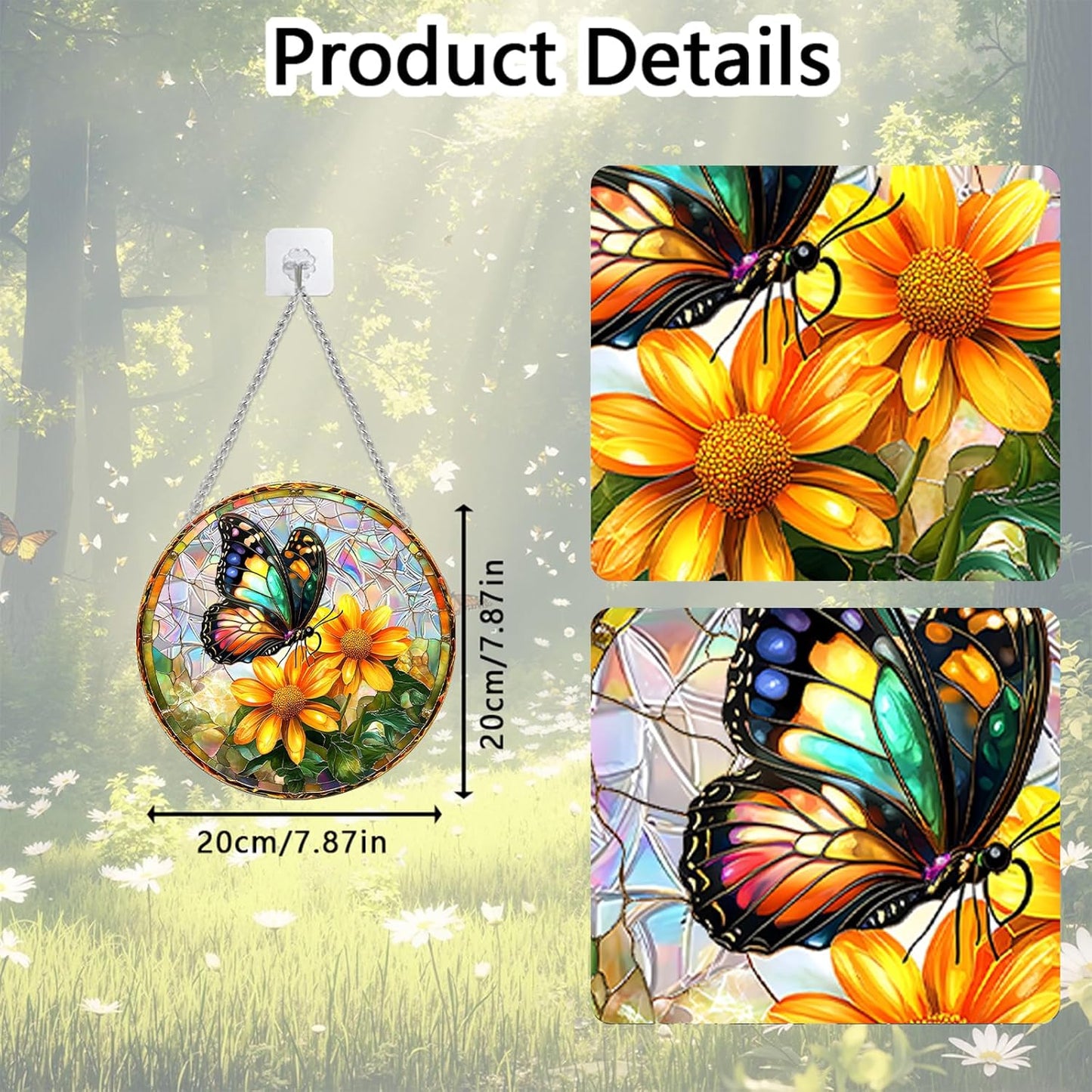 Sun Catchers Indoor Window, Acrylic Rainbow Suncatcher Window Hanging Decoration for Living Room Bedroom Summer Home Balcony Ornaments Decoration