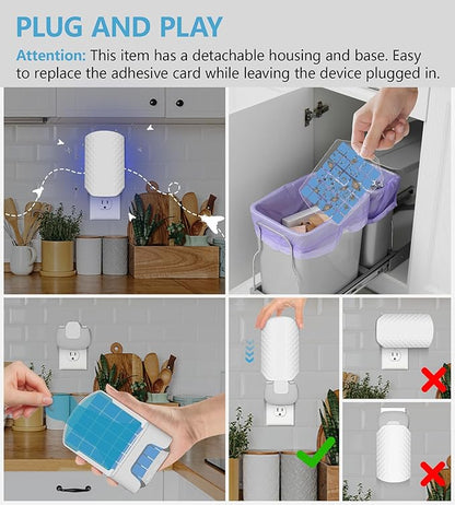 10PCS Refills for WowCatch Flying Insect Trap N386E, Original Super Sticky Cards, High Efficiently Stick Fruit Flies, Gnats, Moths, and Houseflies (Refills Only)