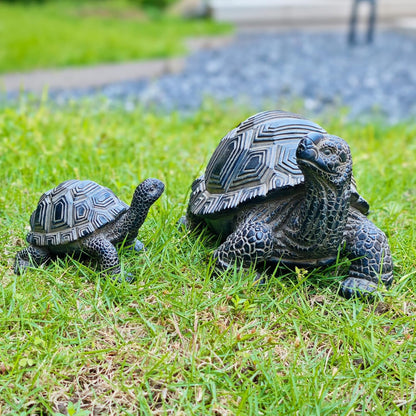 2 Pcs Turtle Outdoor Statue Tortoise Garden Figurine Outdoor Decor Sculpture Ornament, Resin Decorations Patio Lawn Yard Housewarming Mom Gifts